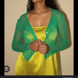 NWT Only Hearts Green Tulle Cardi